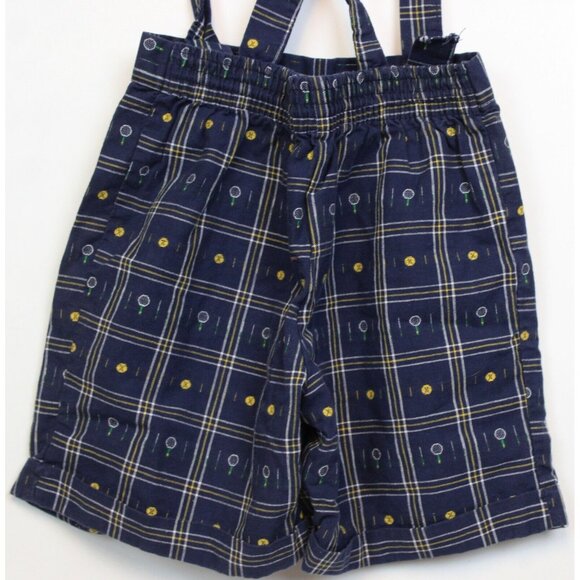 VTG 90s Good Lad Shorts Tennis Plaid Woven sz 4T Suspender Straps Preppy Unisex - Picture 7 of 8